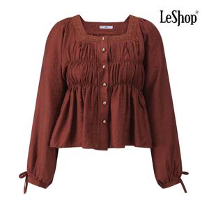 르샵  레이스 스퀘어넥 링클 러블리 블라우스 (BP8BL009A)