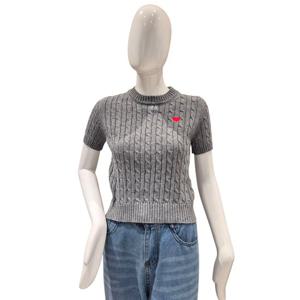 [파파야]꽈배기 하트 니트 티셔츠(PNPRKT001A)