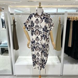 [밸리걸] 패턴 프린트 롱 셔츠 원피스 822310