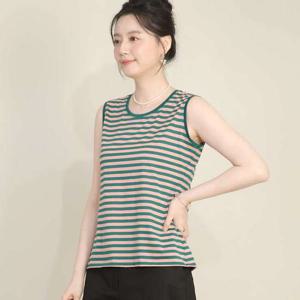 애비뉴투지 엄마옷 실켓면 혼방 단가라 여름 라운드 나시 티셔츠 A09507