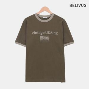 빌리버스 남자 반팔 링거티 라운드 티셔츠 BXR055