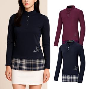 비티알 여성 골프 중기장 긴팔 카라 티셔츠 BSC455QT3W