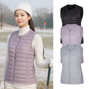 비티알 여성 겨울 보온 웰론 골프 라운드넥 패딩 조끼 BSC072TV8W
