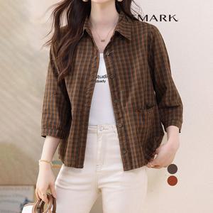 ATMARK (77까지)클래식체크미디버튼셔츠_AE56SH009G