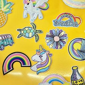 패브릭 전용 열부착 디자인 자수 패치 POP(P)