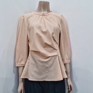 [더아이잗]더아이잗 턱 셔링 체크 블라우스 IM8M0BL90