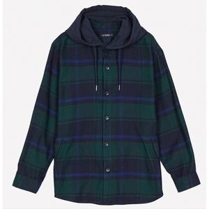 [뱅뱅]남녀공용 체크 후드 셔켓 긴팔 남방 (NSL637)