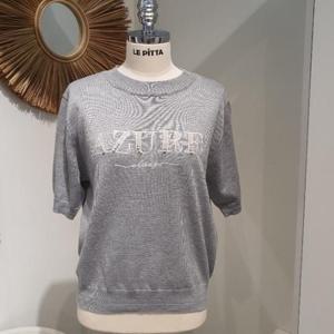 르피타 HC06 가슴 영어 자수 니트(그레이) L253BSW901