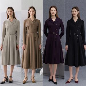 25FW 스트레치 랩 플리츠 원피스+벨트 MS253F0101OP