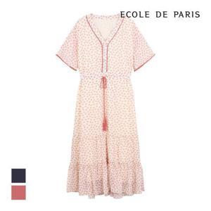 [에꼴드파리]MARIO브이넥 잔패턴 반팔원피스_CB27WOC044Z