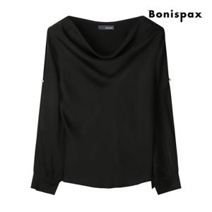 [보니스팍스(여성의류)]새틴 드레이프 진주 블라우스 XP9SH002M0