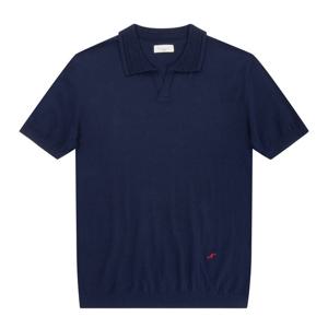 [페라로밀라노] (정가179000) 크로쉐 오픈카라 반팔 스웨터 네이비 (AM0DTS23149)