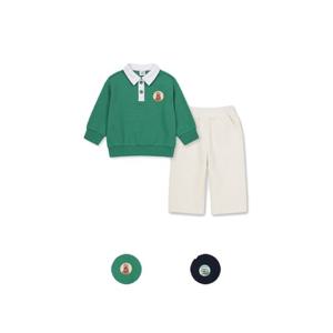 탑텐키즈 MKF1IP1302 남아 유아 버비 피케 카라 맨투맨 셋업