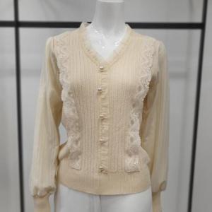 아니베에프 세이브존01 레이스V넥 니트티 A42KPO510