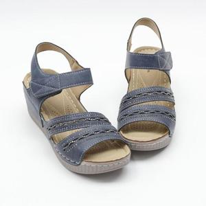 [디자이어로즈] 30대 여성 가죽 키높이 찍찍이 샌들