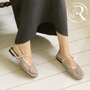 [디자이어로즈] 시원한 여성샌들 네트 슬링백샌들 1cm