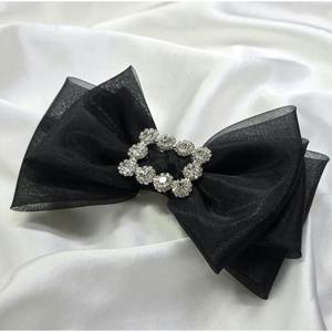 [이쁜] 큐빅 오간디 리본 자동핀 헤어핀