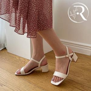 [디자이어로즈] 여자 화이트 가죽 메리제인 샌들 6cm