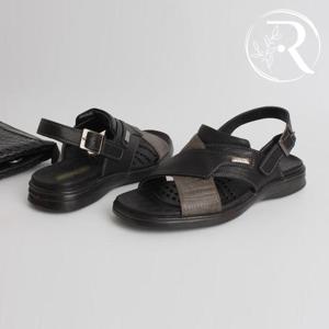 [디자이어로즈] 남자 블랙 가죽 x자 정장샌들 3.5cm