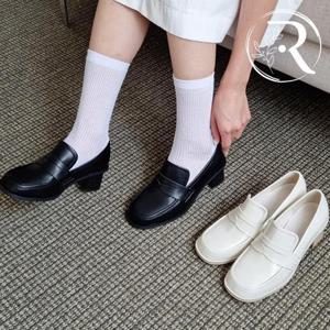 [디자이어로즈] 여성 스퀘어토 키높이 5cm 로퍼 구두