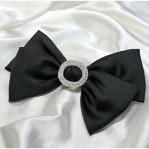 [이쁜] 타원 큐빅 리본 자동핀 헤어핀