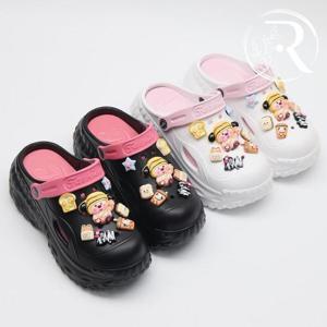 [디자이어로즈] 여자 키높이 통굽 쿠션 슬라이드