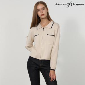 [나인식스뉴욕(영캐릭터)]카라넥 투 포켓 집업 긴팔 가디건 (NP3CK021L0)