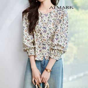 ATMARK (77까지)숏플라워패턴블라우스_AA56BL010G