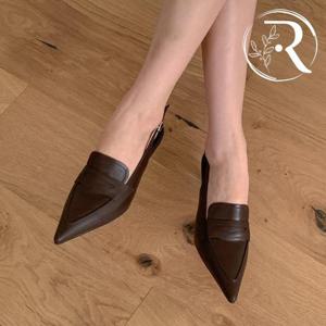 [디자이어로즈] 가을 뾰족코 5cm 페니 슬링백 구두
