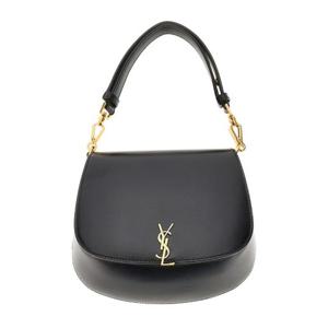 생로랑 로고 플라크 가죽 플랩 숄더 백 844299 AAFF9 1000