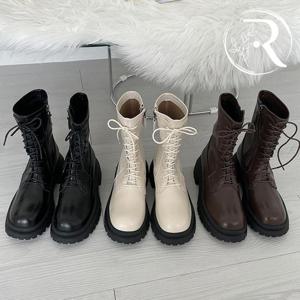 [디자이어로즈] 소가죽 레이스업 통굽워커 6.5cm