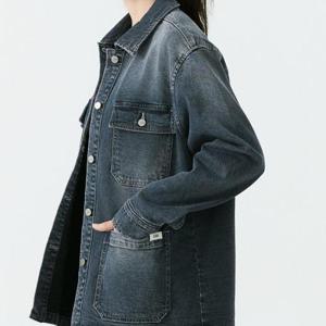 잠뱅이 HC09 여성 블루 블랙 스판 하프기장 데님자켓 AP3DDJ651 BB