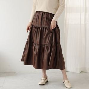 [웬디즈갤러리]베르샤 캉캉 플레어 롱 스커트 / 레자 편한 밴딩 SSK106