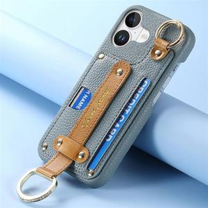 아이폰17 가죽 카드지갑 핸드스트랩 링 거치대 핸드폰 케이스