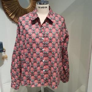 르피타 HC06 연꽃무늬 A라인 면셔츠(핑크) L253BSH964