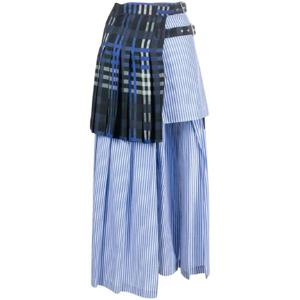 엠에스지엠 믹스 프린트 레이어드 비대칭 미디 스커트 3541MDD12237629