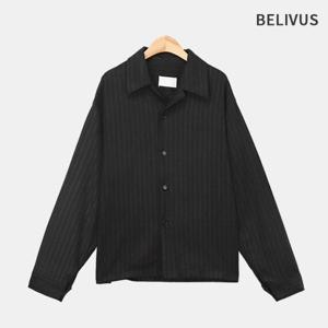빌리버스 남성 가을 남방 간절기 줄무늬 류즈핏 스웨이드 오픈 셔츠 아우터 BOID021