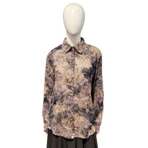 [페이지플린]카라넥 플라워자수 롱 블라우스F5CBL015A