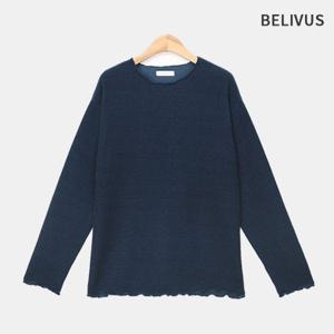 빌리버스 남성 니트티 데일리 긴팔 루즈핏 라운드 레이어드 와플 니트 티셔츠 BWV085