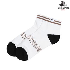 [블랙앤화이트]남성 로고포인트 단목 양말 8105GXSC_WHITE