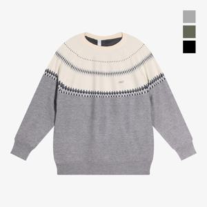 클라우스 남성 골프웨어 방풍안감 패턴 라운드 골프니트 FH25WM2505_GY IS