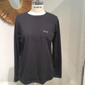 르피타 HC06 국내생산 주머니엘 자수 티셔츠(블랙) L253BTS909