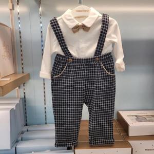 해피랜드 HC09 유아 남아 엠버 체크 멜빵 상하복 HZ721206