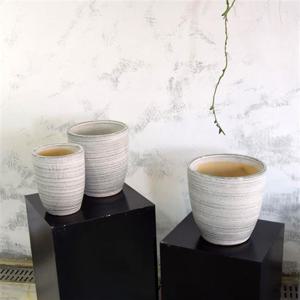 3개셋트.모던 도기화분 가로줄무늬 팽이 18/23/30 18