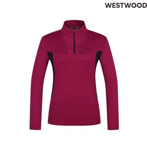 [웨스트우드]여성 봄 가을 마운틴 배색 집업 등산티셔츠 WO3WTTS310