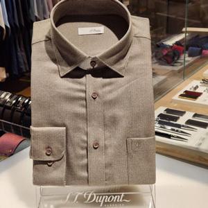 듀퐁셔츠 SE5FM11LS165SBE 비지니스 레이온 혼방 솔리드 일반 핏 셔츠(남방)