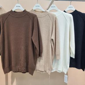 라티움 HC34 부드럽고 착용감좋은 반목폴라 7부소매 얇은가을니트 T2533sw03