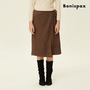 [보니스팍스(여성의류)]스웨이드 랩 미디 팬츠 XP9PT008M0