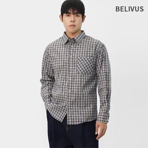빌리버스 남자 데일리 셔츠 가을 환절기 체크 오버핏 남방 BOP175