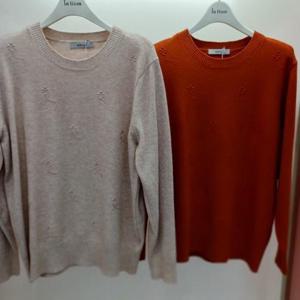 Destijl HC06 부드럽고 신축성 좋은 부케비즈 깔끔한 라운드 무지 긴팔 니트티 D2541sw07